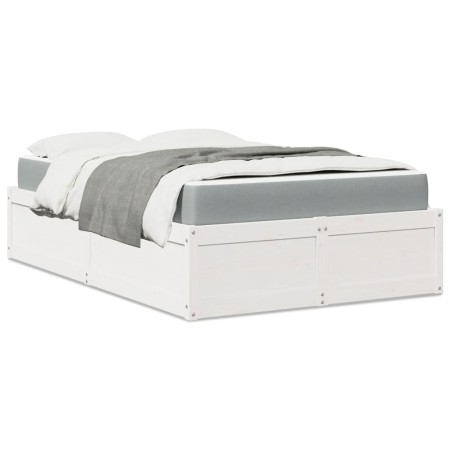 Bed with solid white pine wood mattress 120x200 cm by , Beds and slatted bases - Ref: Foro24-3281938, Price: 392,84 €, Discou...