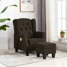 Dark brown fabric massage chair with footrest by vidaXL, Electric massage chairs - Ref: Foro24-320166, Price: 252,60 €, Disco...