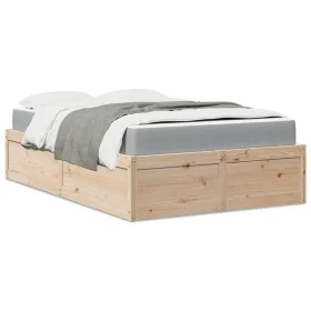 Bed with solid pine wood mattress 140x190 cm by , Beds and slatted bases - Ref: Foro24-3281946, Price: 373,84 €, Discount: %