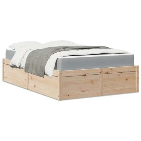 Bed with solid pine wood mattress 140x190 cm by , Beds and slatted bases - Ref: Foro24-3281946, Price: 373,84 €, Discount: %