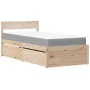 Bed with drawers and solid white pine mattress 90x190 cm by , Beds and slatted bases - Ref: Foro24-3281919, Price: 309,38 €, ...