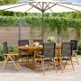 Set de comedor de jardín 7 pzas ratán PE madera acacia negro de , Conjuntos de jardín - Ref: Foro24-3281718, Precio: 753,24 €...