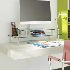 2-tier transparent glass monitor stand by vidaXL, Computer monitor accessories - Ref: Foro24-322755, Price: 30,48 €, Discount: %