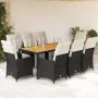 Set de comedor de jardín 9 pzas y cojines ratán sintético negro by , Garden sets - Ref: Foro24-3276860, Price: 1,00 €, Discou...