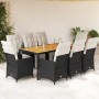 Set de comedor de jardín 9 pzas y cojines ratán sintético negro by , Garden sets - Ref: Foro24-3276860, Price: 1,00 €, Discou...