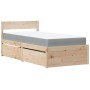 Bett mit Schubladen und Massivholz-Pinienmatratze 100x200 cm. von , Betten und Lattenroste - Ref: Foro24-3281904, Preis: 303,...