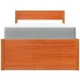 Bed with drawers and solid pine wood mattress brown 100x200 cm by , Beds and slatted bases - Ref: Foro24-3281906, Price: 338,...