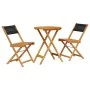 Juego de bistro de 3 piezas polipropileno y madera maciza negro by , Garden sets - Ref: Foro24-3281745, Price: 135,68 €, Disc...