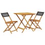 3-teiliges Bistro-Set aus PE-Rattan und massivem Holz in Schwarz von , Gartensets - Ref: Foro24-3281862, Preis: 133,35 €, Rab...