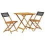 Juego de bistro de 3 piezas ratán PE y madera maciza negro by , Garden sets - Ref: Foro24-3281862, Price: 151,89 €, Discount: %
