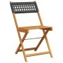 Juego de bistro de 3 piezas ratán PE y madera maciza negro by , Garden sets - Ref: Foro24-3281862, Price: 151,89 €, Discount: %