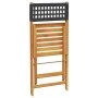 Juego de bistro de 3 piezas ratán PE y madera maciza negro by , Garden sets - Ref: Foro24-3281862, Price: 151,89 €, Discount: %