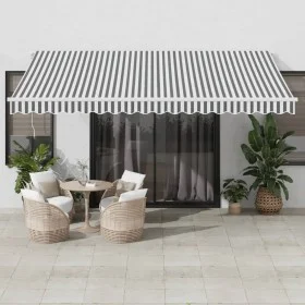Manuelle ausfahrbare Markise mit LED in Anthrazit und Weiß 450x300 cm. von , Markisen - Ref: Foro24-3215786, Preis: 371,25 €,...
