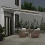 Manuelle ausfahrbare Markise mit LED in Anthrazit und Weiß 450x300 cm. von , Markisen - Ref: Foro24-3215786, Preis: 371,25 €,...