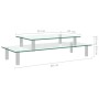 2-stufiger Monitorständer aus transparentem Glas von vidaXL, Zubehör für Computermonitore - Ref: Foro24-322755, Preis: 30,78 ...