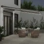 Toldo retráctil manual con luz LED antracita y blanco 400x350cm by , Awnings - Ref: Foro24-3215809, Price: 419,27 €, Discount: %