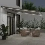 Toldo retráctil manual luz LED antracita y blanco 600x350 cm by , Awnings - Ref: Foro24-3215821, Price: 573,25 €, Discount: %