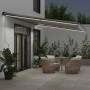 Toldo retráctil manual luz LED antracita y blanco 600x350 cm by , Awnings - Ref: Foro24-3215821, Price: 597,69 €, Discount: %