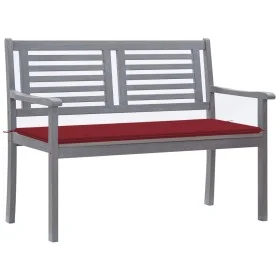 Zweierbank aus grauem Eukalyptusholz und Kissen, 120 cm. von , Gartenbänke - Ref: Foro24-3061032, Preis: 187,53 €, Rabatt: %