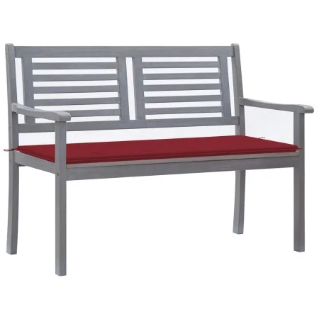 Garden bench 2 seats made of gray eucalyptus wood and cushion 120 cm by , garden benches - Ref: Foro24-3061032, Price: 187,53...