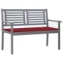Garden bench 2 seats made of gray eucalyptus wood and cushion 120 cm by , garden benches - Ref: Foro24-3061032, Price: 187,53...