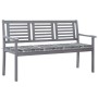 3-seater eucalyptus wood garden bench in gray with cushion, 150 cm by , garden benches - Ref: Foro24-3061064, Price: 230,94 €...