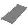 Batavia solid teak wood bench with grey cushion 120 cm by , garden benches - Ref: Foro24-3062155, Price: 219,49 €, Discount: %