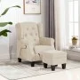 Sillón de masaje con reposapiés tela crema de vidaXL, Sillones de masaje eléctricos - Ref: Foro24-320170, Precio: 252,83 €, D...