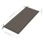 Banco Batavia madera maciza de teca con cojín gris taupe 120 cm de , Bancos de jardín - Ref: Foro24-3062162, Precio: 223,86 €...