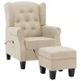 Sillón de masaje con reposapiés tela crema de vidaXL, Sillones de masaje eléctricos - Ref: Foro24-320170, Precio: 252,83 €, D...