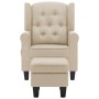 Sillón de masaje con reposapiés tela crema de vidaXL, Sillones de masaje eléctricos - Ref: Foro24-320170, Precio: 256,67 €, D...