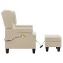 Cream fabric massage chair with footrest by vidaXL, Electric massage chairs - Ref: Foro24-320170, Price: 252,83 €, Discount: %