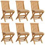 Gartenstühle 6 Stück mit beigen Kissen aus Teakholz von , Gartenstühle - Ref: Foro24-3065608, Preis: 391,48 €, Rabatt: %