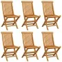 Garden chairs 6 units with beige cushions teak wood by , Garden chairs - Ref: Foro24-3065608, Price: 386,55 €, Discount: %