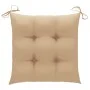 Garden chairs 6 units with beige cushions teak wood by , Garden chairs - Ref: Foro24-3065608, Price: 386,55 €, Discount: %