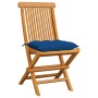 Gartensessel 6 Stück Massivholz aus Teakholz mit blauen Kissen von , Gartenstühle - Ref: Foro24-3065615, Preis: 387,38 €, Rab...