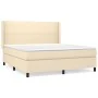 Box spring bed with cream-colored fabric mattress 180x200 cm by , Beds and slatted bases - Ref: Foro24-3131294, Price: 636,02...