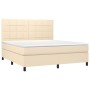 Box spring bed with cream-colored fabric mattress 180x200 cm by , Beds and slatted bases - Ref: Foro24-3141798, Price: 637,83...