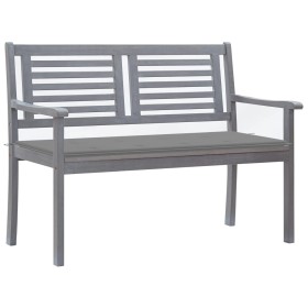Banco de jardín 2 plazas madera eucalipto gris y cojín 120 cm de , Bancos de jardín - Ref: Foro24-3061024, Precio: 187,51 €, ...
