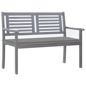 Zweierbank aus grauem Eukalyptusholz und Kissen, 120 cm. von , Gartenbänke - Ref: Foro24-3061024, Preis: 184,20 €, Rabatt: %