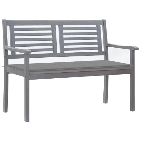 Banco de jardín 2 plazas madera eucalipto gris y cojín 120 cm de , Bancos de jardín - Ref: Foro24-3061024, Precio: 184,20 €, ...