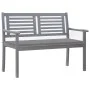 Banco de jardín 2 plazas madera eucalipto gris y cojín 120 cm de , Bancos de jardín - Ref: Foro24-3061024, Precio: 184,20 €, ...