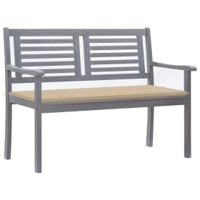 Garden bench 2 seats made of gray eucalyptus wood and cushion 120 cm by , garden benches - Ref: Foro24-3061026, Price: 191,25...