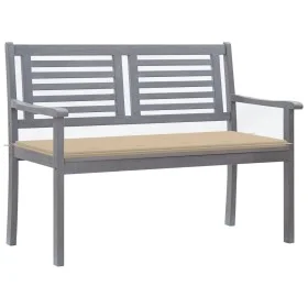 Garden bench 2 seats made of gray eucalyptus wood and cushion 120 cm by , garden benches - Ref: Foro24-3061026, Price: 187,82...