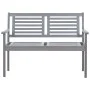 Garden bench 2 seats made of gray eucalyptus wood and cushion 120 cm by , garden benches - Ref: Foro24-3061026, Price: 187,82...