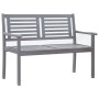 Zweierbank aus grauem Eukalyptusholz und Kissen, 120 cm. von , Gartenbänke - Ref: Foro24-3061030, Preis: 191,25 €, Rabatt: %