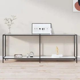 White tempered glass console table 200x35x75.5 cm by , Side tables - Ref: Foro24-331708, Price: 87,45 €, Discount: %