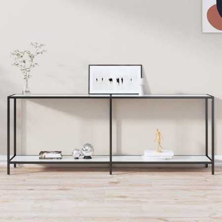 Konsolentisch aus weißem gehärtetem Glas, 200x35x75,5 cm. von , Seitentische - Ref: Foro24-331708, Preis: 96,99 €, Rabatt: %