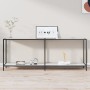 White tempered glass console table 200x35x75.5 cm by , Side tables - Ref: Foro24-331708, Price: 96,99 €, Discount: %