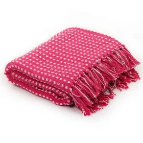 Pink cotton checkered blanket 220x250 cm by , Blankets - Ref: Foro24-245335, Price: 36,22 €, Discount: %